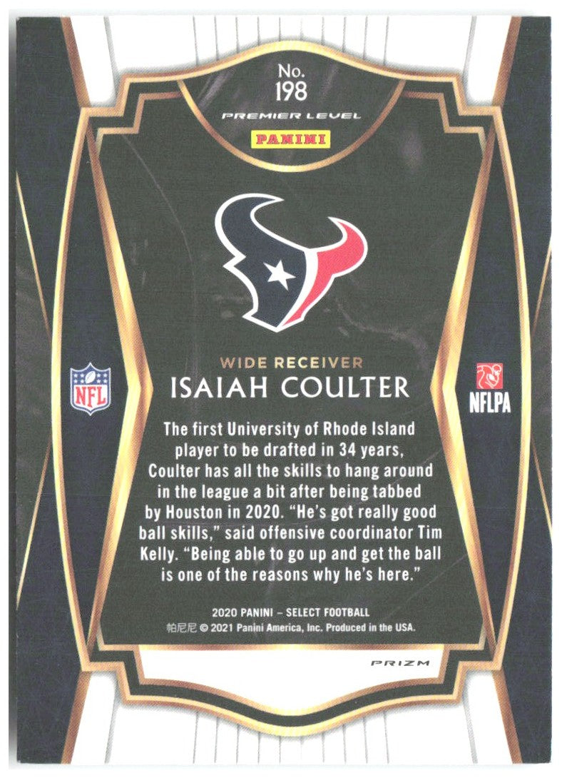 Isaiah Coulter Panini Select - Silver Prizm 198 2020 Houston Texans