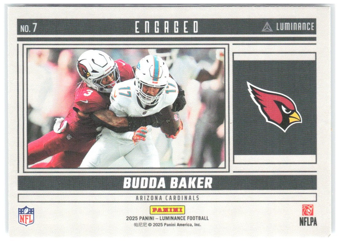 Budda Baker Panini Luminance - Engaged 7 2025 Arizona Cardinals