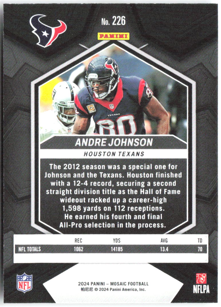 Andre Johnson Panini Mosaic 226 2024 Houston Texans
