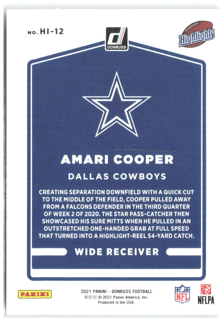 Amari Cooper Donruss - Highlights HI-12 2021 Dallas Cowboys