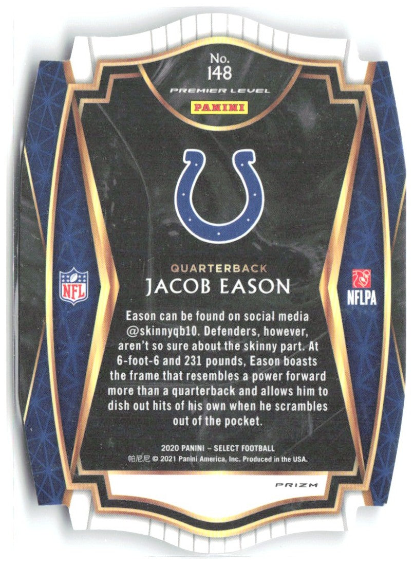 Jacob Eason Panini Select - Purple Prizm Die Cut 148 2020 Indianapolis Colts