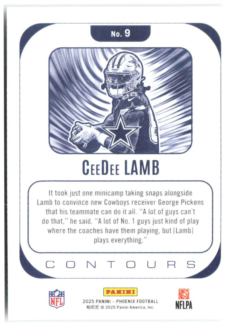 CeeDee Lamb Panini Phoenix - Contours 9 2025 Dallas Cowboys