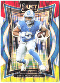 David Montgomery Panini Select - Red & Yellow Prizm Shock 45 2024 Detroit Lions