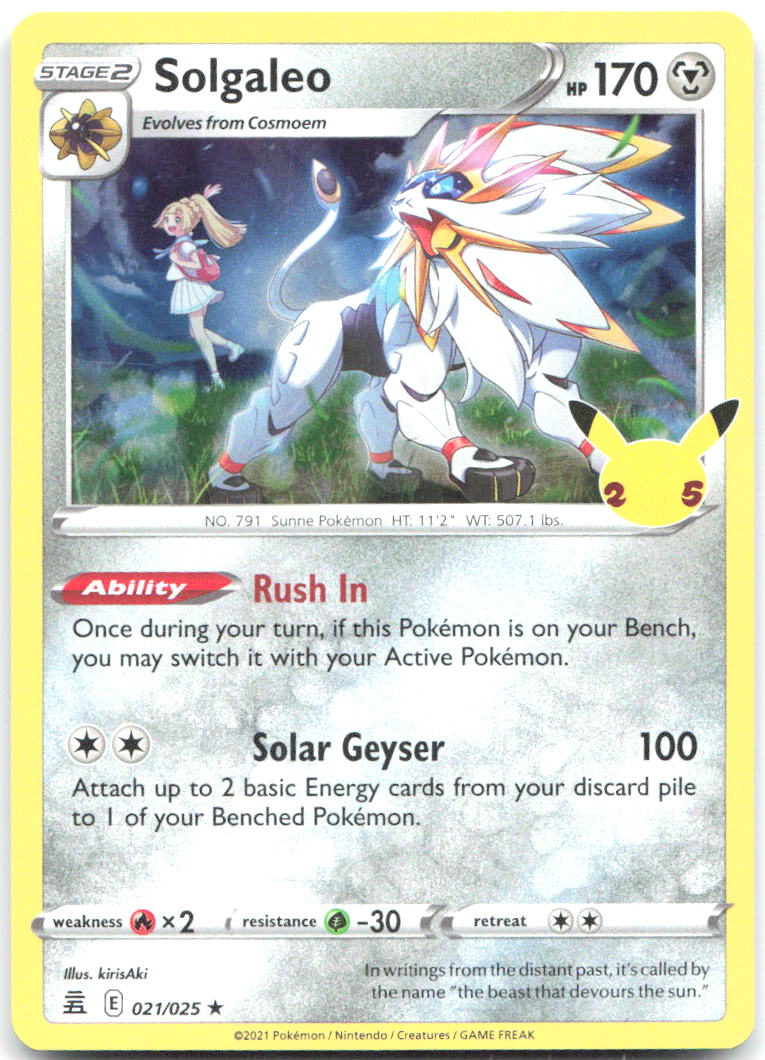 Solgaleo Holo Rare Celebrations 021/025 NM kirisAki