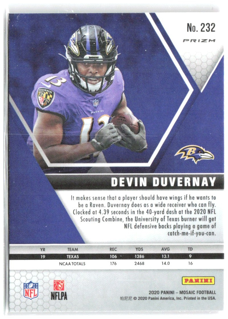 Devin Duvernay Panini Mosaic - Prizm Camo Pink 232 2020 Baltimore Ravens
