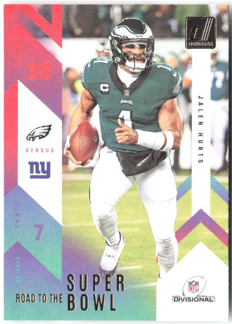 Jalen Hurts Road to the Super Bowl Divisional Round Donruss - Road to the Super Bowl Divisional Round RTSBD-JH NM