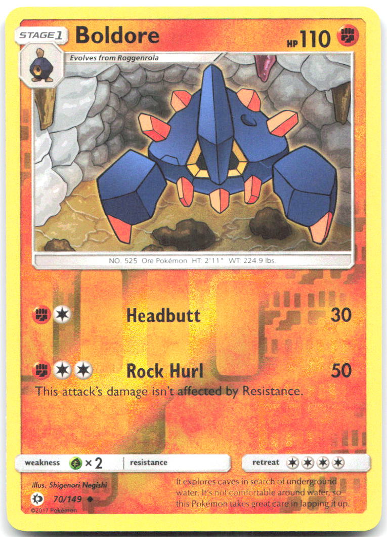 Boldore Reverse Holo Uncommon SM Base Set 70/149 NM Shigenori Negishi