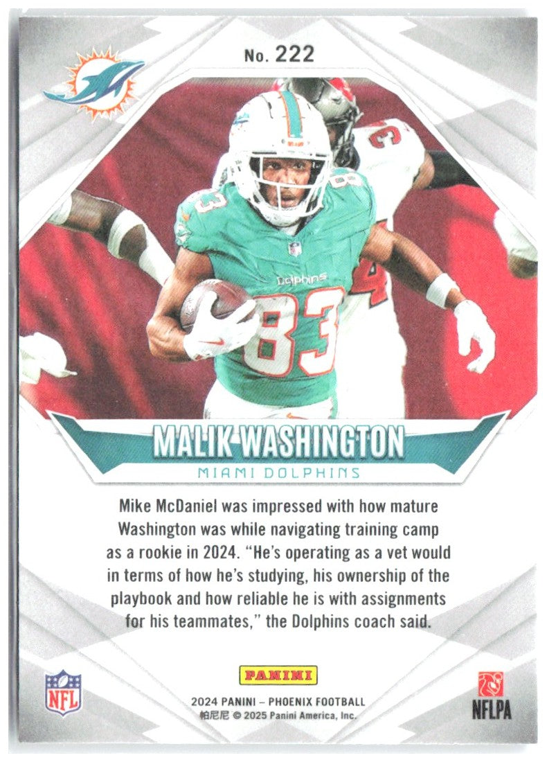 Malik Washington Panini Phoenix - Hyper 222 2024 Miami Dolphins