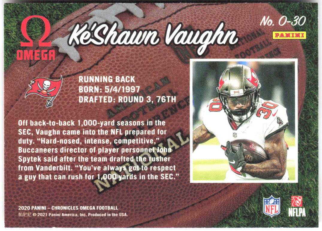 Ke'Shawn Vaughn Panini Chronicles - Omega O-30 2020 Tampa Bay Buccaneers