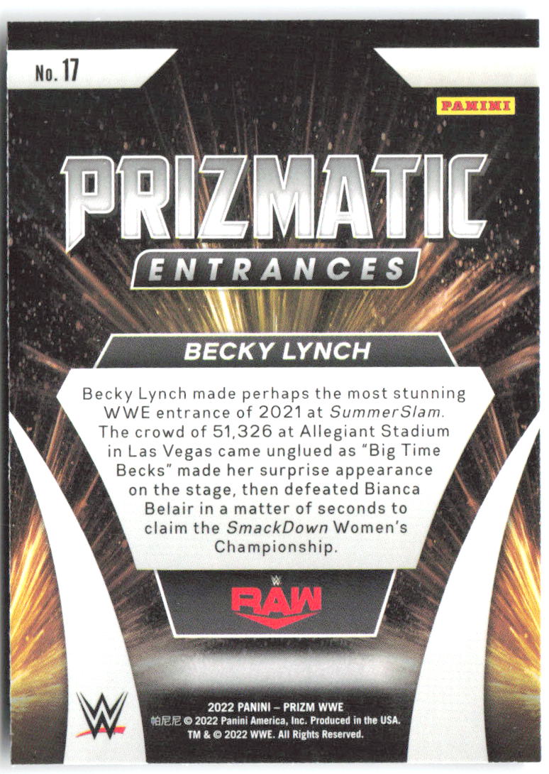 Becky Lynch Panini Prizm WWE Prizmatic Entrances 17 2022