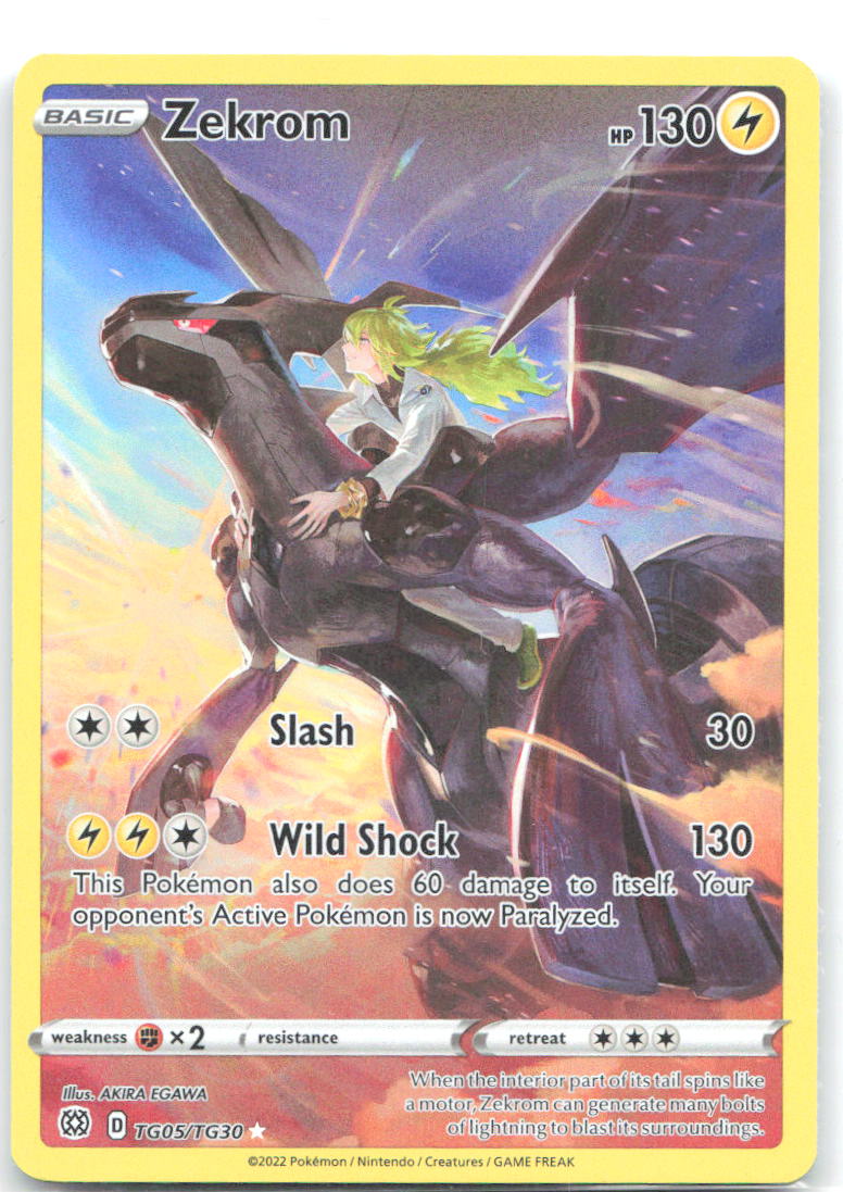 Zekrom Holo Ultra Rare Brilliant Stars Trainer Gallery TG05/TG30 NM Akira Egawa