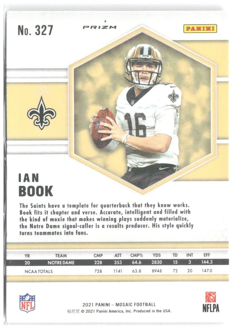Ian Book Panini Mosaic - Prizm Camo Pink 327 2021 New Orleans Saints
