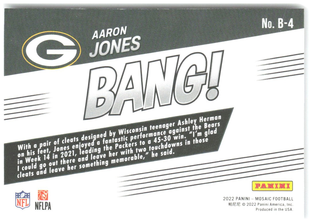 Aaron Jones Panini Mosaic - Bang! B-4 2022 Green Bay Packers