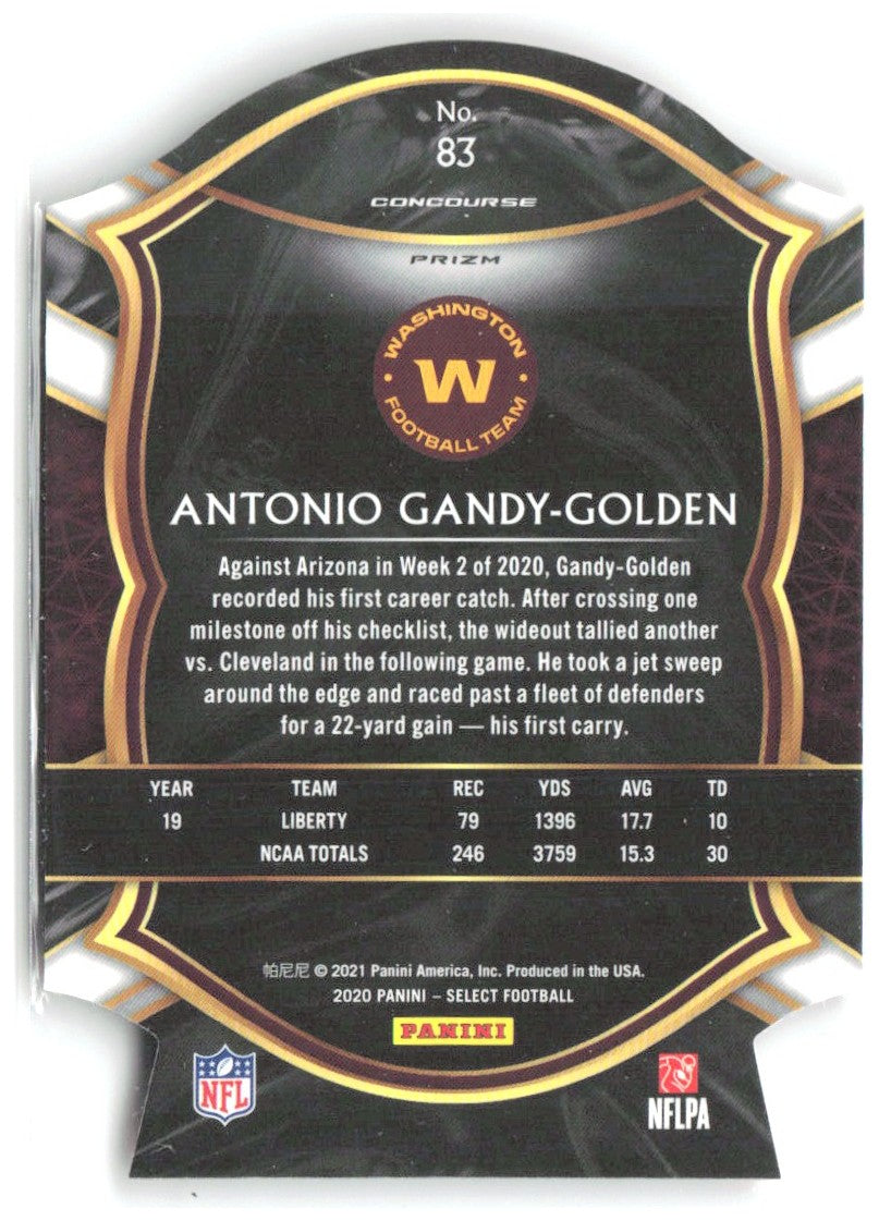 Antonio Gandy-Golden Select - Orange Prizm Die Cut 83 2020 Washington Football
