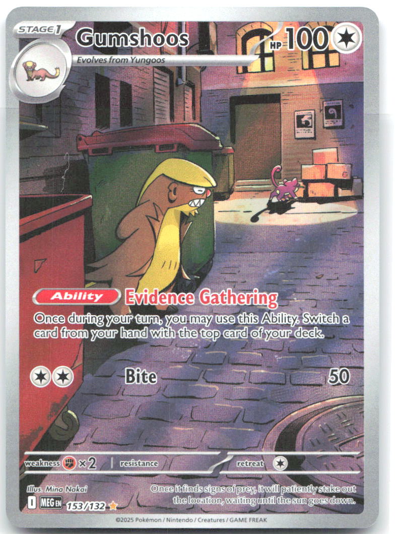 Gumshoos Holo Illustration Rare ME01: Mega Evolution 153/132 NM Mina Nakai