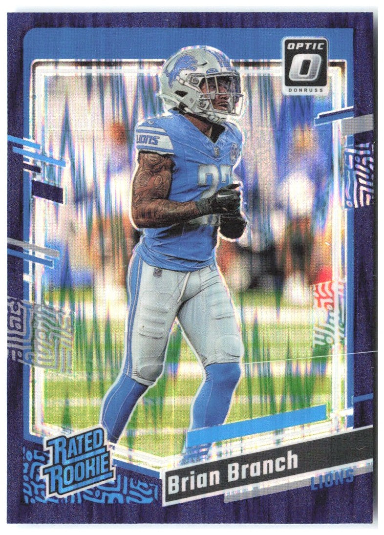 Brian Branch Donruss Optic - Purple Shock 233 2023 Detroit Lions