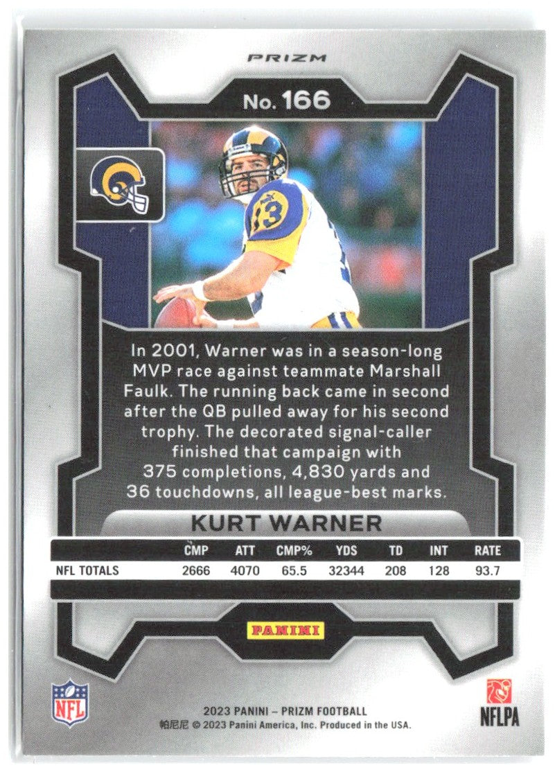 Kurt Warner Panini Prizm - Silver 166 2023 St. Louis Rams