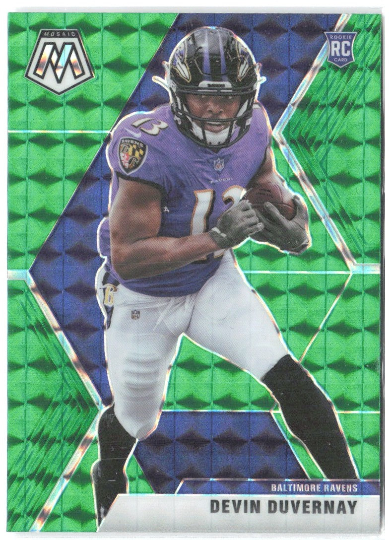 Devin Duvernay Panini Mosaic - Prizm Green 232 2020 Baltimore Ravens