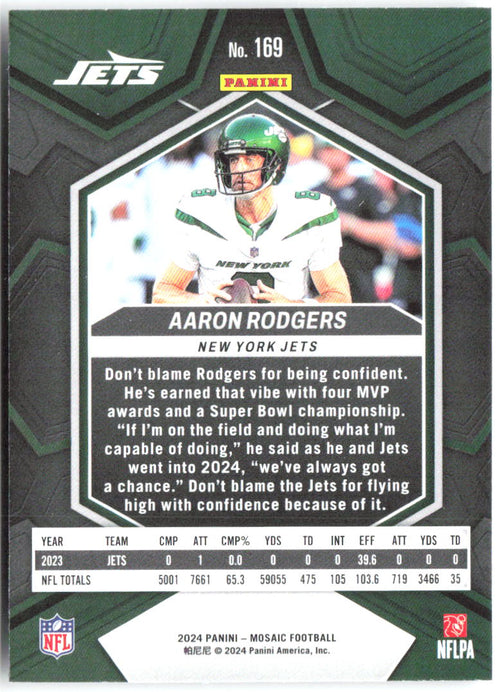 Aaron Rodgers Panini Mosaic 169 2024 New York Jets
