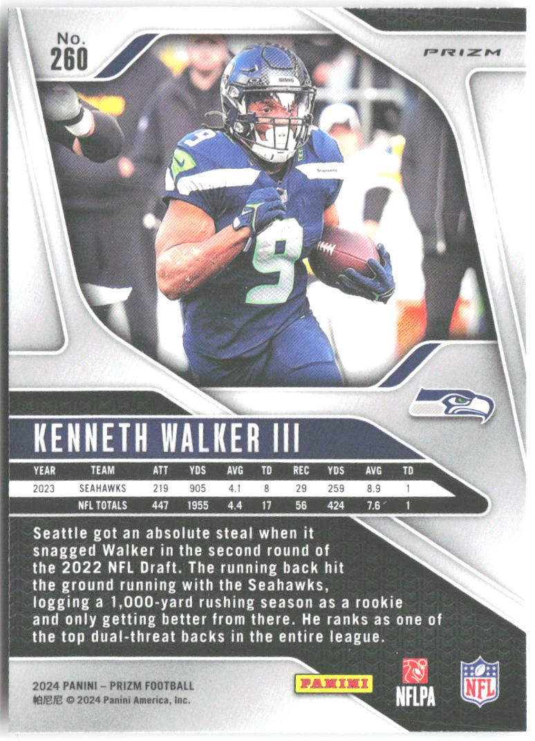 Kenneth Walker III Panini Prizm - Lazer 260 2024 Seattle Seahawks