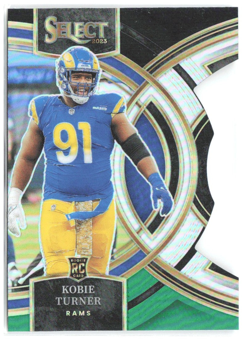 Kobie Turner Select - Black and Green Prizms Die Cuts 131 2023 Los Angeles Rams