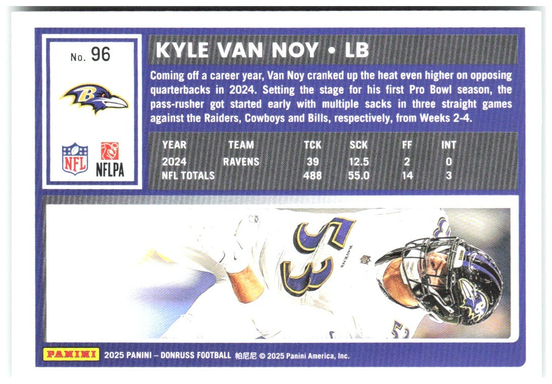 Kyle Van Noy Donruss - Press Proofs Green 96 2025 Baltimore Ravens