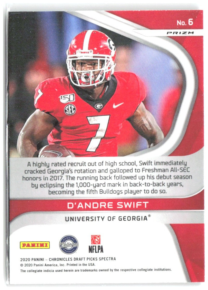 D'Andre Swift Chronicles Draft Picks - Spectra Draft Picks Red 6 2020 Georgia