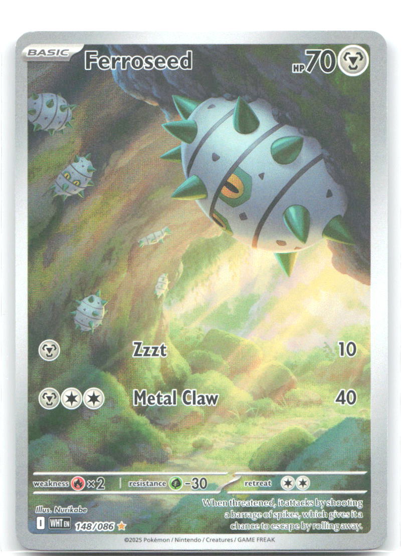 Ferroseed Holo Illustration Rare SV: White Flare 148/086 NM Nurikabe