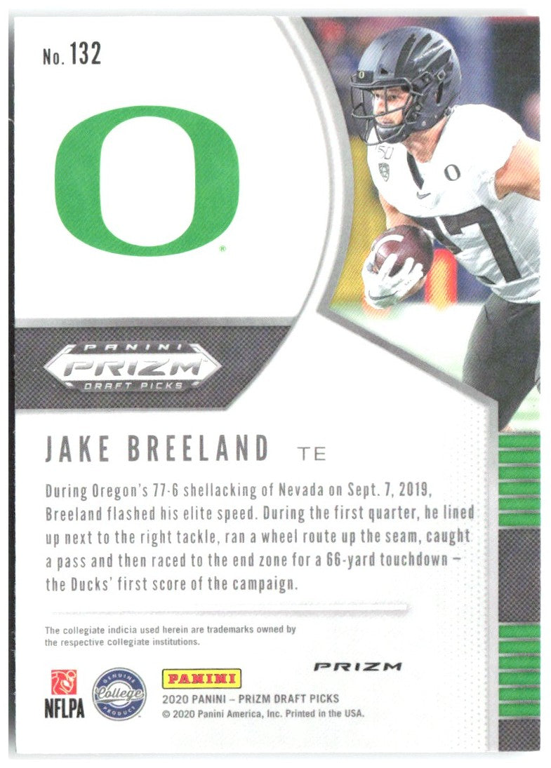 Jake Breeland Panini Prizm Draft Picks - Prizms Silver 132 2020 Oregon Ducks