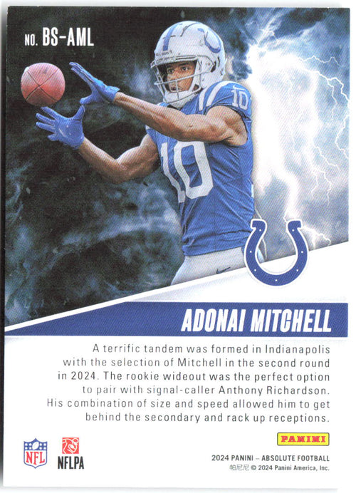 Adonai Mitchell Panini Absolute - By Storm BS-AML 2024 Indianapolis Colts