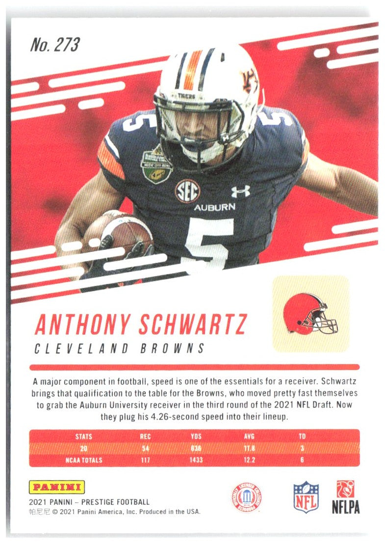 Anthony Schwartz Panini Prestige 273 2021 Cleveland Browns RC