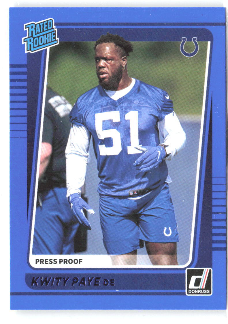 Kwity Paye Donruss - Press Proof Blue 338 2021 Indianapolis Colts