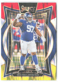 Dexter Lawrence Panini Select - Red & Yellow Prizm Shock 52 2024 New York Giants