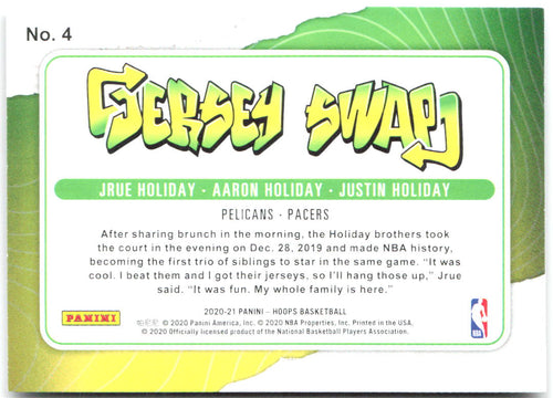 Aaron Holiday Jrue Holiday Justin Holiday Hoops - Jersey Swap 4 2020-21