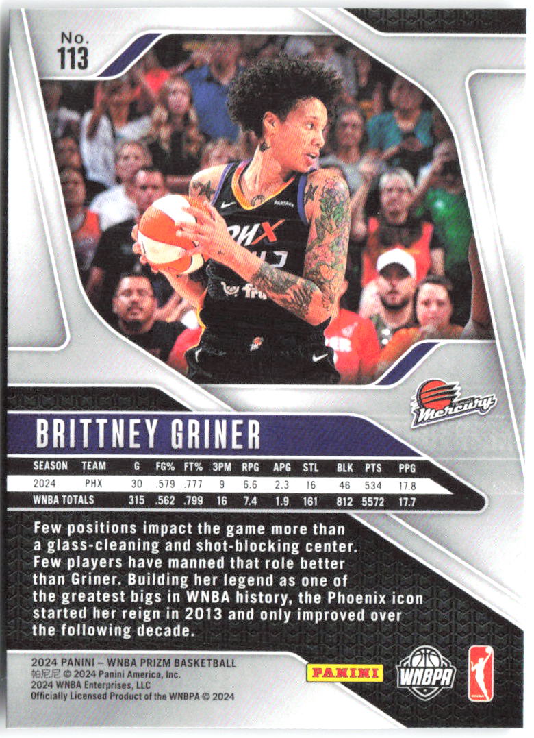 Brittney Griner Panini Prizm WNBA 113 2024 Phoenix Mercury