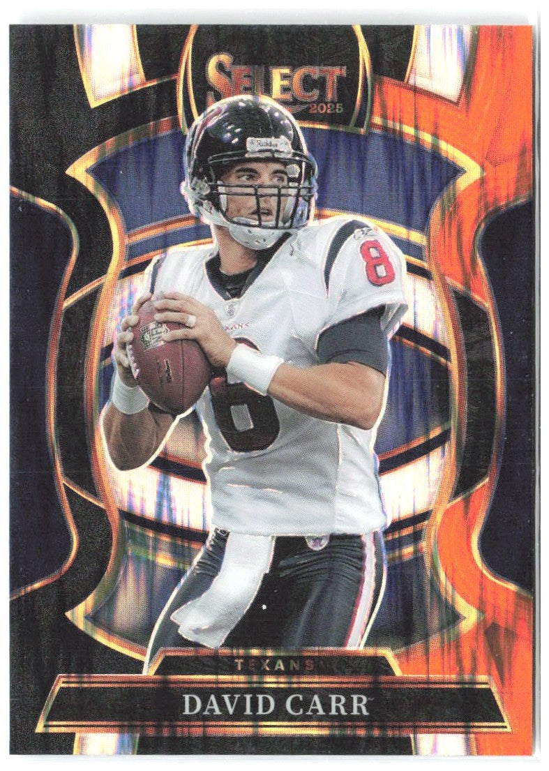 David Carr Panini Select - Black and Orange Prizm Shock 50 2025 Houston Texans