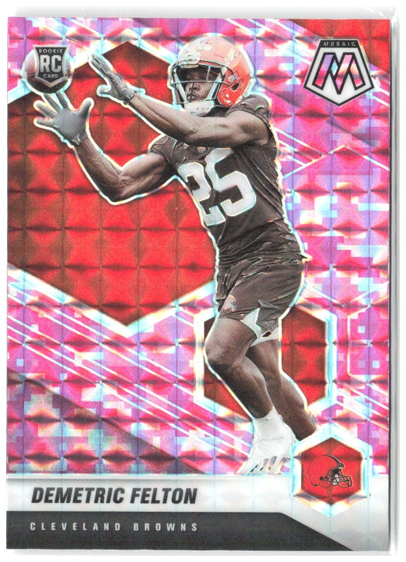 Demetric Felton Panini Mosaic - Prizm Camo Pink 394 2021 Cleveland Browns