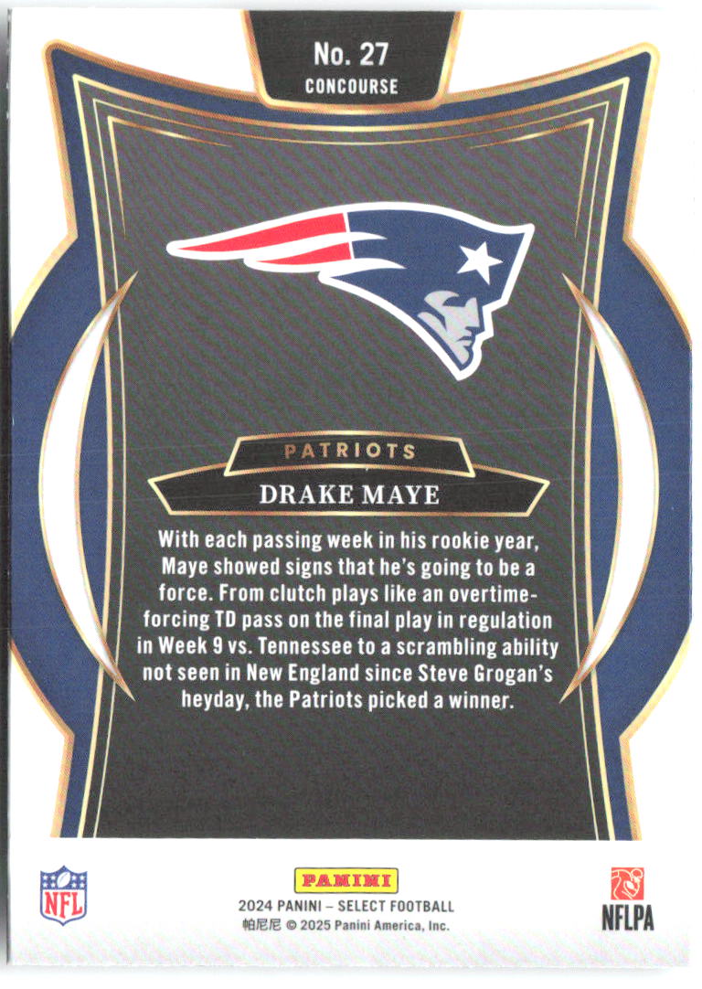 Drake Maye Panini Select 27 2024 New England Patriots RC