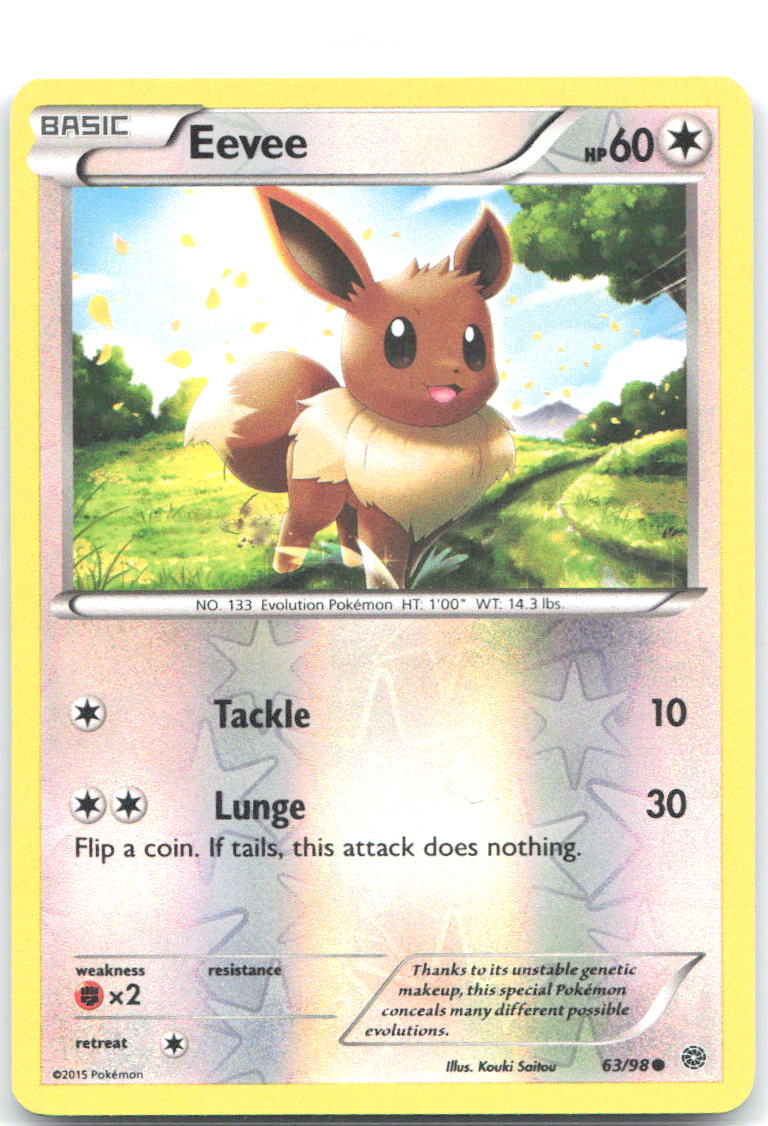 Eevee Reverse Holo Common XY Ancient Origins 63/98 NM Kouki Saitou