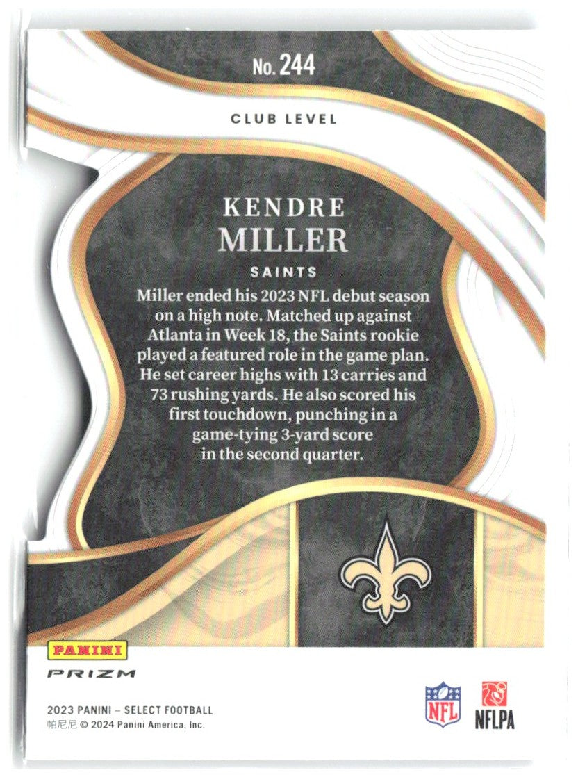 Kendre Miller Select - Black and Red Prizms Die Cuts 244 2023 New Orleans Saints