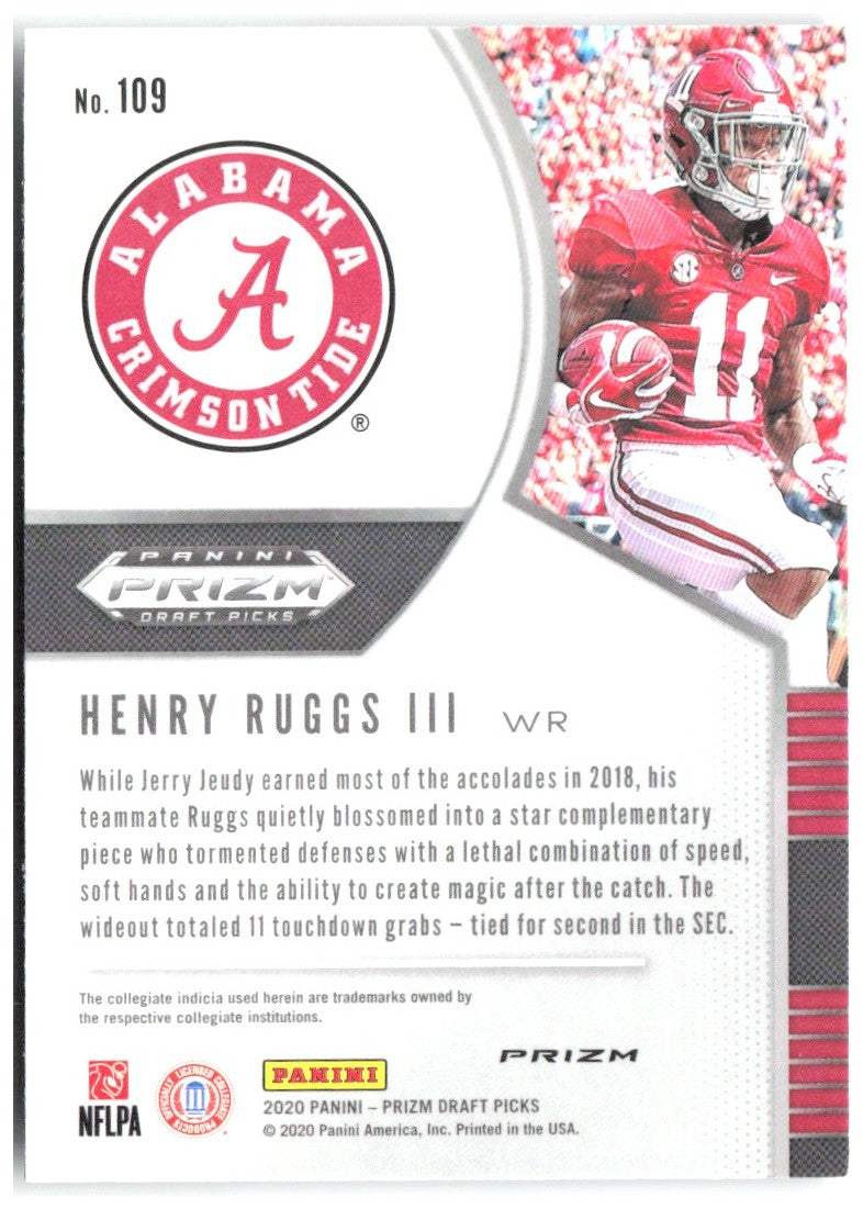 Henry Ruggs III Prizm Draft Picks - Prizms Silver 109 2020 Alabama Crimson Tide