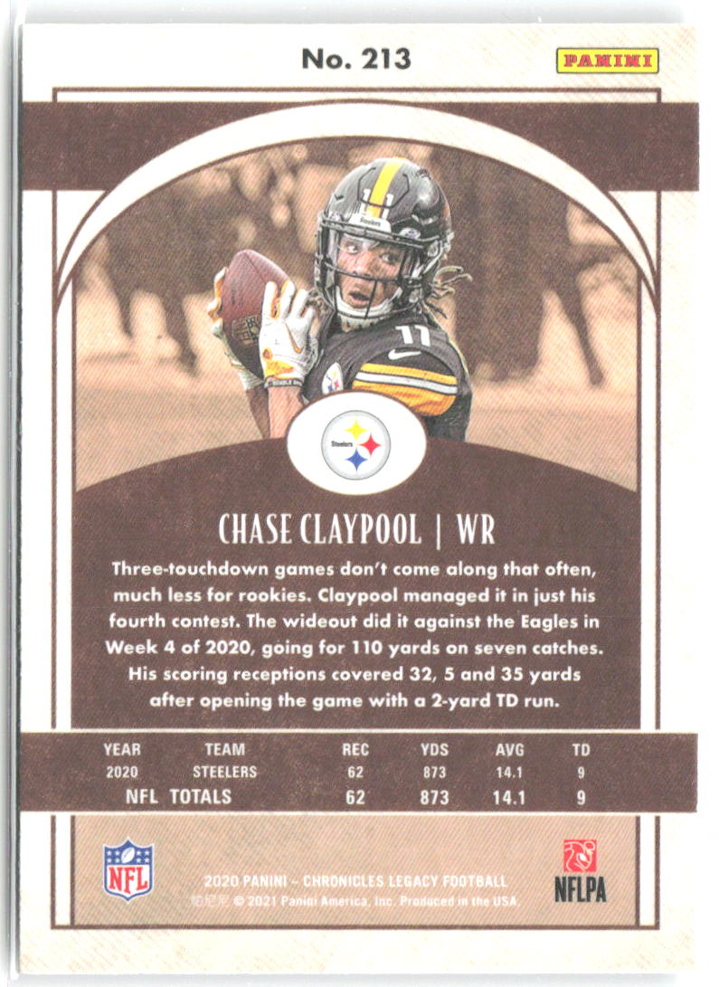 Chase Claypool Chronicles - Legacy Update Rookies 213 2020 Pittsburgh Steelers
