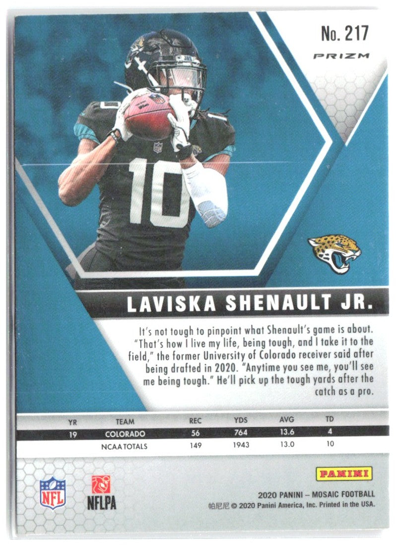 Laviska Shenault Jr. Panini Mosaic Prizm Camo Pink 217 2020 Jacksonville Jaguars