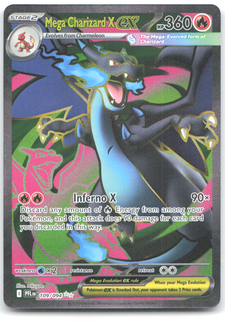 Mega Charizard X ex Holo Ultra Rare ME02: Phantasmal Flames 109/094 NM takuyoa