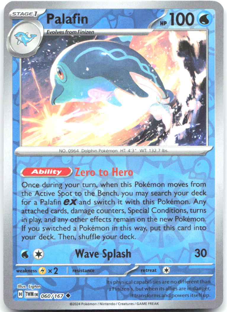 Palafin Reverse Holo Uncommon SV06 Twilight Masquerade 060/167 NM Ligton