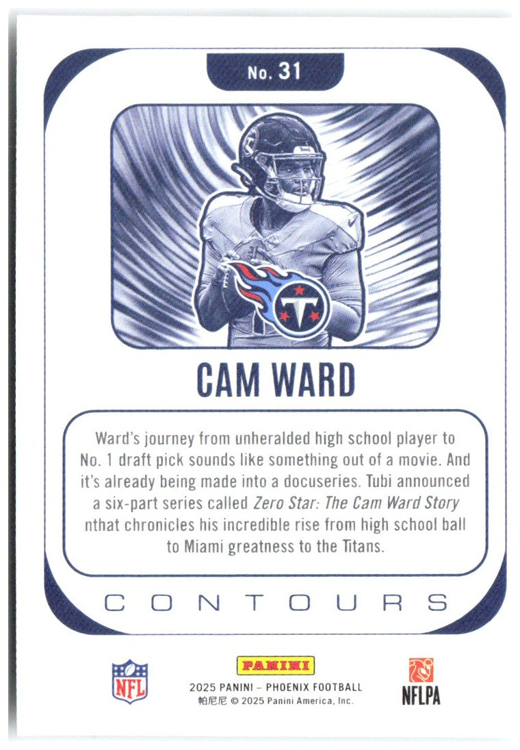 Cam Ward Panini Phoenix - Contours 31 2025 Tennessee Titans