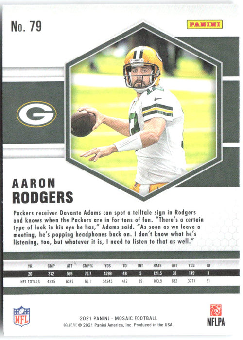 Aaron Rodgers Base Panini Mosaic 79 NM