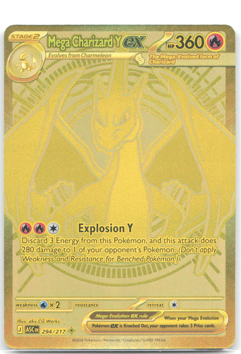 Mega Charizard Y ex Mega Hyper Rare ME: Ascended Heroes 294/217 NM aky CG Works