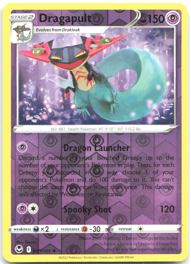 Dragapult Reverse Holo Holo Rare SWSH12 Silver Tempest 089/195 NM Teeziro