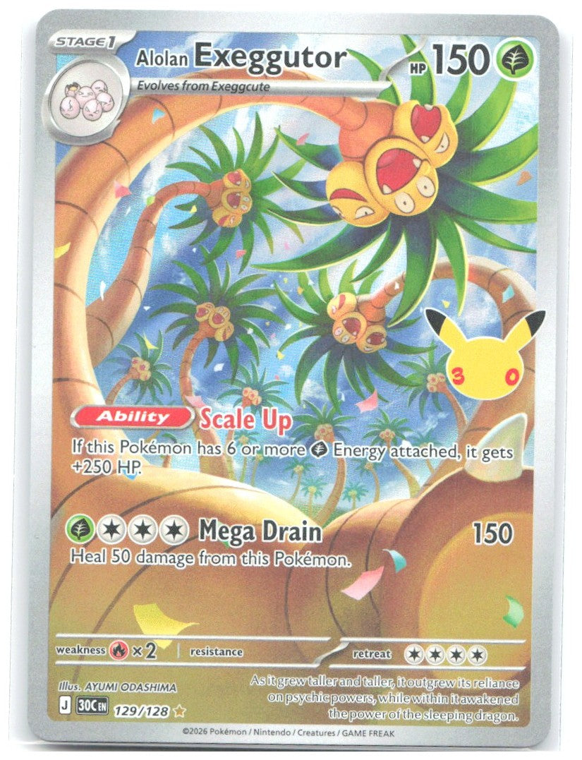 Alolan Exeggutor Illustration Rare ME 30th Celebration 129/128 NM AYUMI ODASHIMA